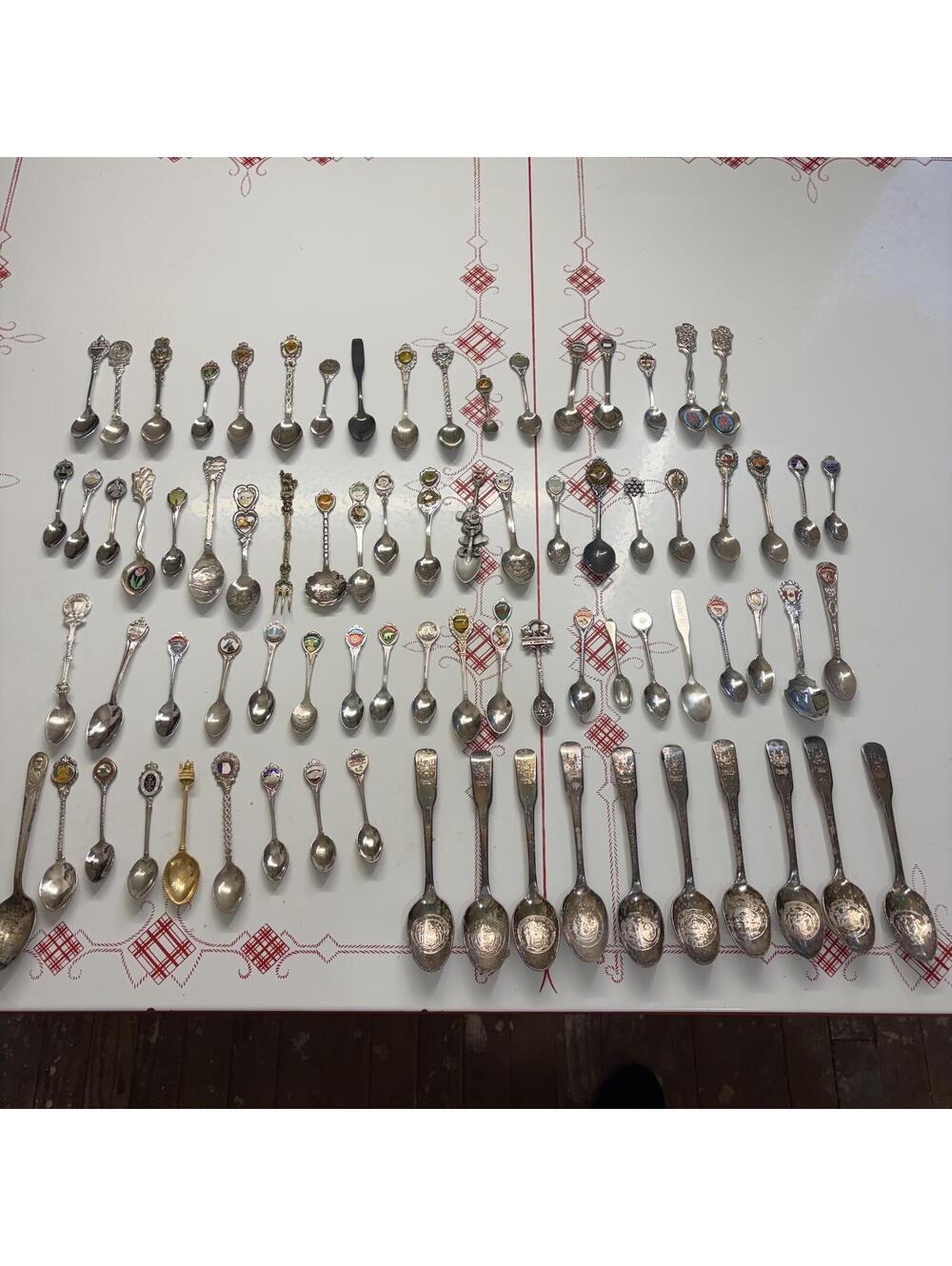 78 collectible spoons & fork vintage